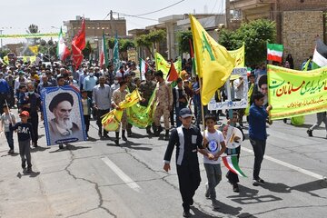 برگزاری راهپیمائی با شکوه روز جهانی قدس درشهرستان بهاباد