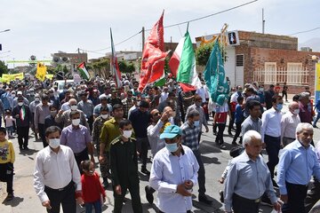 برگزاری راهپیمائی با شکوه روز جهانی قدس درشهرستان بهاباد