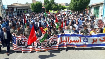 راهپیمایی روز قدس در بیله سوار مغان