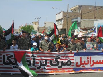 راهپیمایی روز قدس در بیله سوار مغان