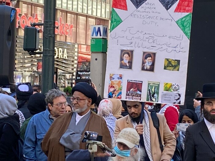 طنین فریاد آزادی قدس و اهتزار پرچم فلسطین توسط خاخامهای ضد صهونیسم در نیویورک