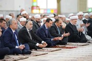 حضور  رئیس‌جمهور سوریه در نماز عید فطر در دمشق