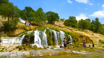 Koorel waterfall with rare beauty in southwest Iran