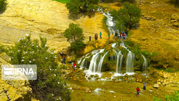 Koorel waterfall with rare beauty in southwest Iran