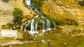 Koorel waterfall with rare beauty in southwest Iran