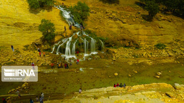 Koorel waterfall with rare beauty in southwest Iran