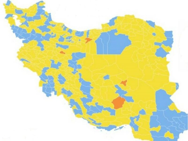 نقشه کرونایی خراسان شمالی یکدست زرد شد