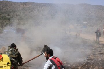 مانور اطفای حریق در جنگل باغشادی چاهک در شهرستان خاتم  برگزار شد