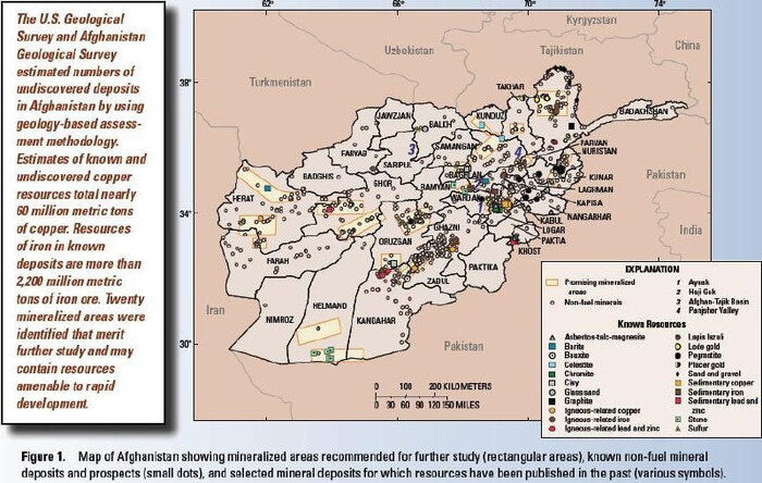 افغانستان چقدر نفت، لیتیوم و انواع دیگر مواد معدنی دارد؟