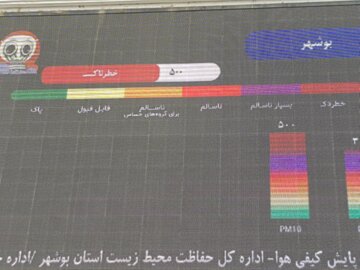 گرد و خاک در آسمان بوشهر