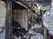 ۲۵ غرفه بازارچه تاناکورای سنندج در آتش سوخت
