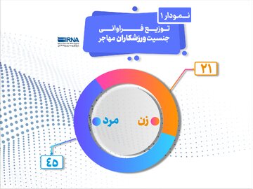 براساس یک تقسیم‌بندی از میان ۶۶ ورزشکار مهاجر در فهرست مورد بررسی ایرنا، ۲۱ تن از آنان زن و ۴۵ نفر مرد بوده‌اند.