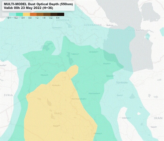 هواشناسی آذربایجان غربی در خصوص کاهش دید ناشی از گرد و خاک هشدار داد