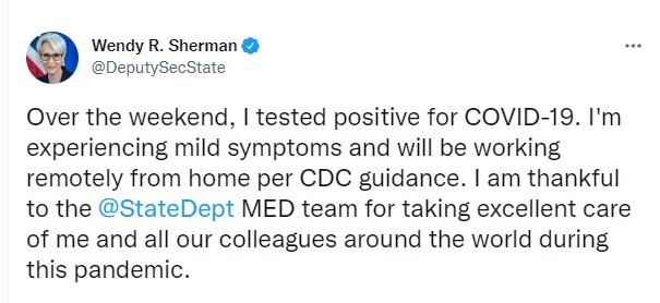 ابتلای وندی شرمن به کرونا