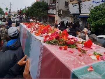 پیکر پاک یک شهید گمنام در جویبار تشییع و خاکسپاری شد