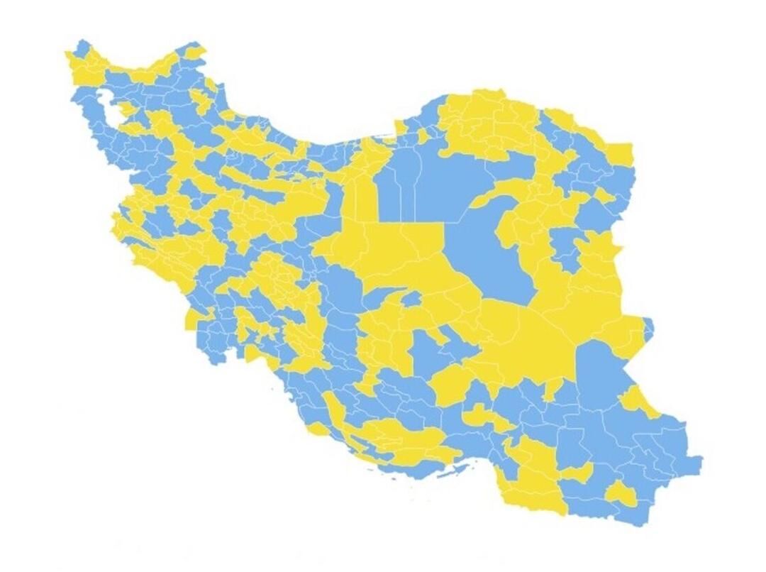 Covid-19: Die Karte des Iran ohne die Farben Rot und Orange