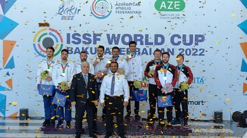 مدال طلای تپانچه تیمی جام جهانی به ایران رسید
