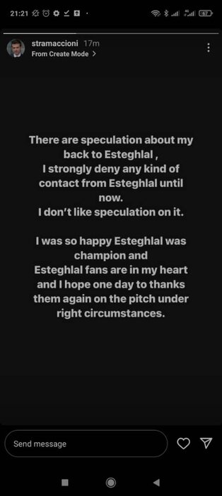 تکذیبیه استرا درخصوص بازگشت به استقلال؛ مرد ایتالیایی «با دست پس زد با پا پیش کشید»