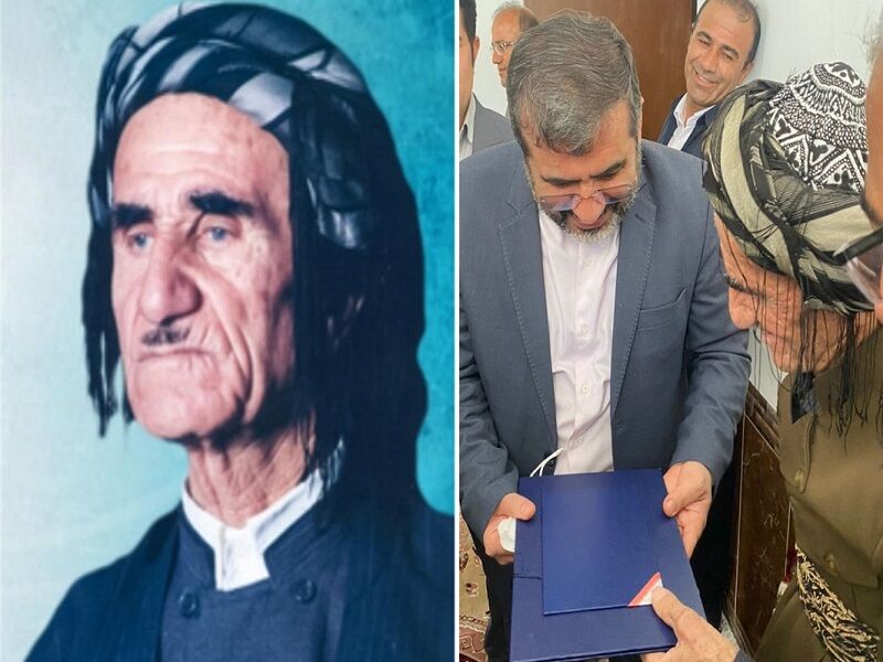 پیشکسوت 107 ساله موسیقی اقوام مدرک درجه یک هنری گرفت