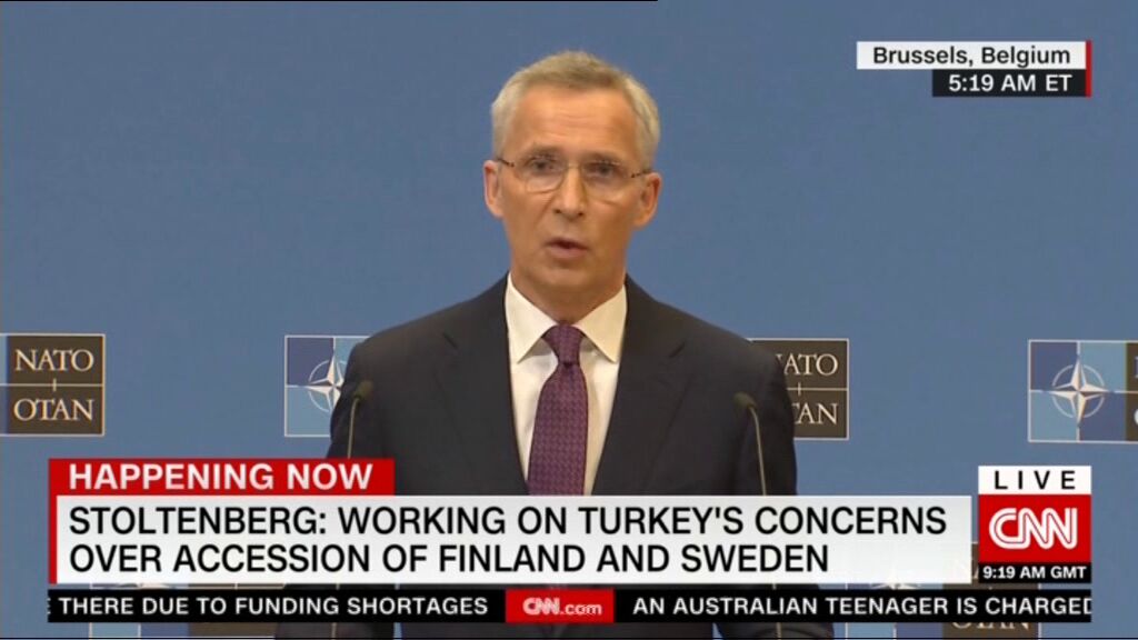 استولتنبرگ: در حال بررسی نگرانی ترکیه نسبت به پیوستن سوئد و فنلاند به ناتو هستیم