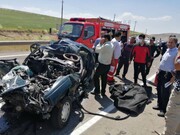 حادثه رانندگی در گردنه صایین جاده نیر - سراب دو کشته و سه مصدوم برجای گذاشت