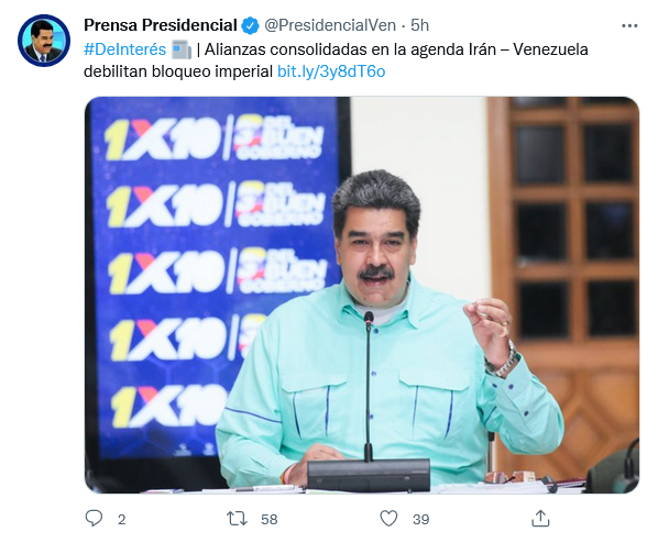 Maduro ordena crear un parque industrial tecnológico venezolano-iraní