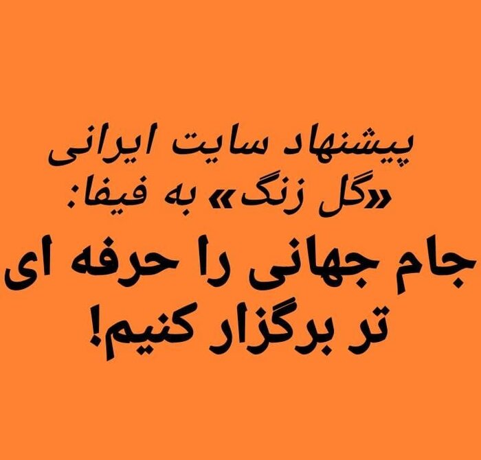 پیشنهاد موسسه «گل زنگ» به فیفا؛ جام جهانی را حرفه ای تر برگزار کنیم! 