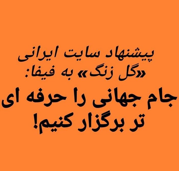 پیشنهاد موسسه «گل زنگ» به فیفا؛ جام جهانی را حرفه ای تر برگزار کنیم!