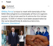 İran’dan Mike Pence’nin Halkın Münafıkları Terör Örgütünün Oturumuna Katılmasına Sert Tepki