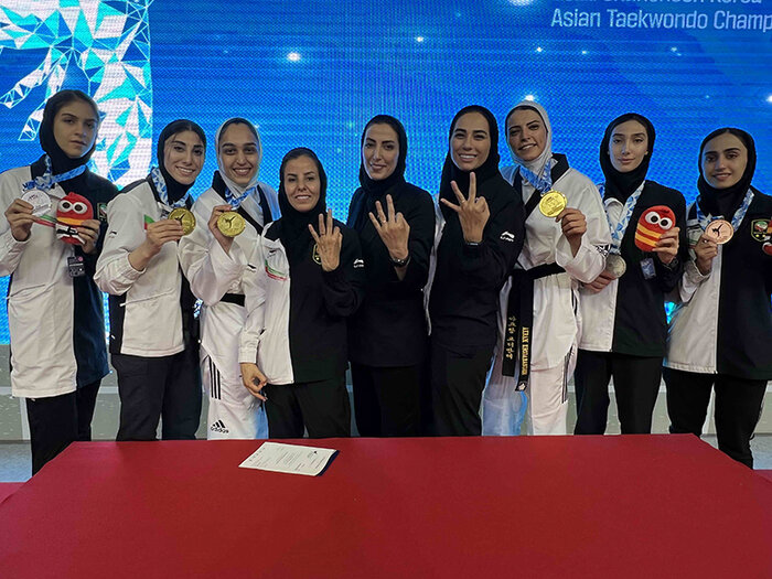قهرمانی تاریخی زنان تکواندوی ایران در آسیا؛ پنجمی مردان و سومی مجموع