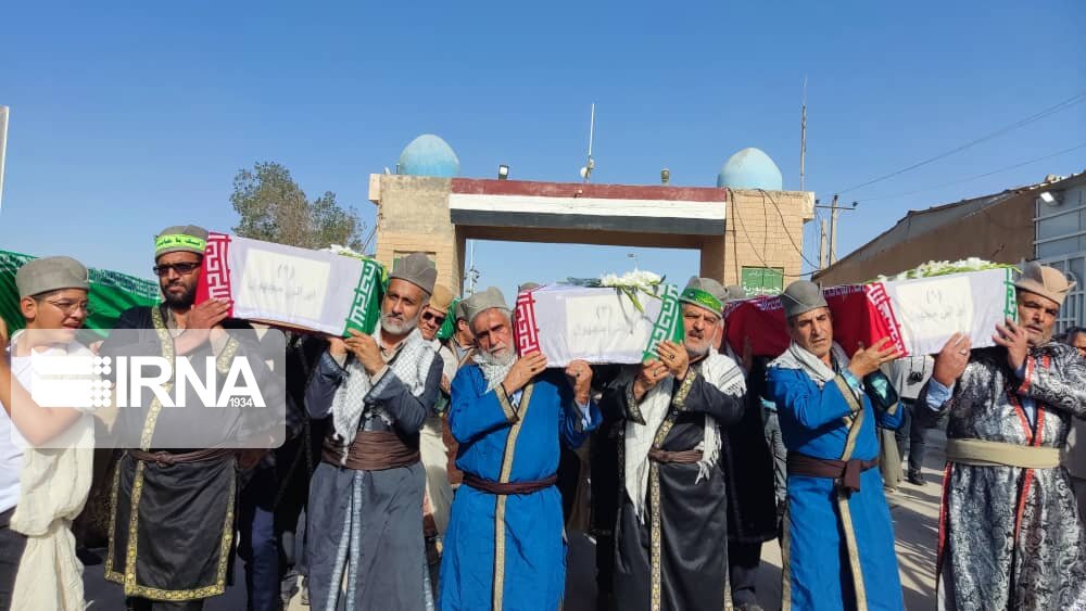 پیکرهای ۳۵ شهید تازه تفحص شده از مرز شلمچه به کشور بازگشت