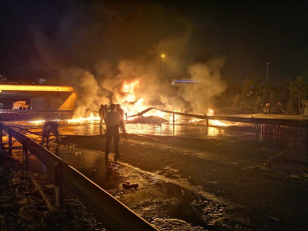 ۲۲ راس گاو بر اثر آتش سوزی در شهر دامنه شهرستان فریدن  اصفهان تلف شدند