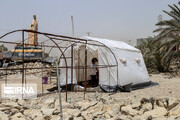 بیش از ۱۳۰۰ چادر در منطقه زلزله‌زده هرمزگان توزیع شد