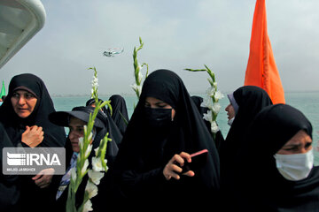 Flower-laying ceremony of martyrdom site of Iran flight passengers in Persian Gulf