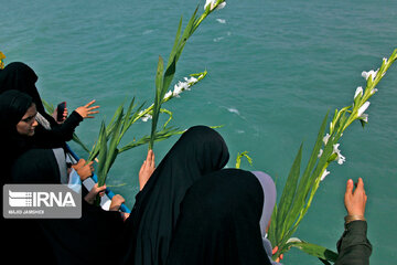 Flower-laying ceremony of martyrdom site of Iran flight passengers in Persian Gulf