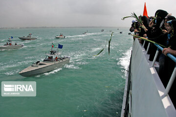 Flower-laying ceremony of martyrdom site of Iran flight passengers in Persian Gulf