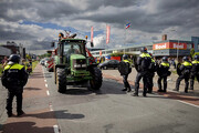 شلیک مستقیم پلیس هلند به سمت کشاورزان معترض 