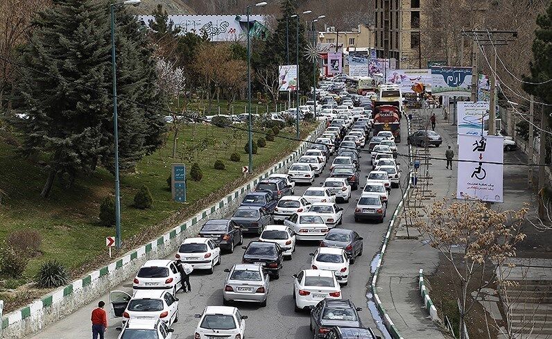 ترافیک سنگین در جاده کرج - چالوس 