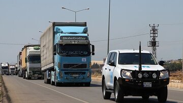 ۴۴ کامیون حامل کمک‌های بشردوستانه وارد سوریه شد