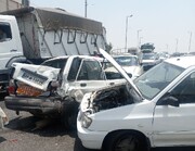 تصادف زنجیره‌ای ۹ خودرو در شیراز