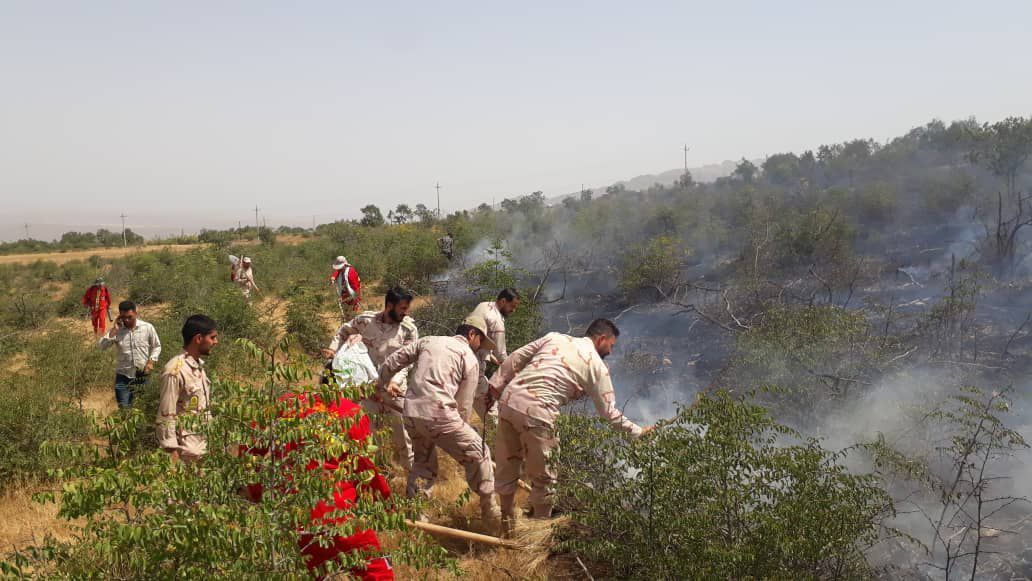 ۱۴ هکتار از منطقه حفاظت شده خاییز کهگیلویه در آتش سوخت