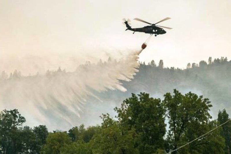 آتش‌سوزی عرصه‌های طبیعی سوادکوه شمالی با اعزام بالگرد مهار شد