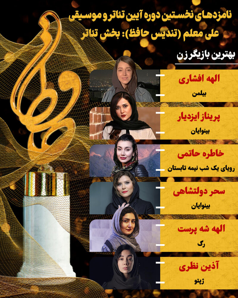 نامزدهای بخش تئاتر نخستین آیین «تندیس حافظ» معرفی شدند