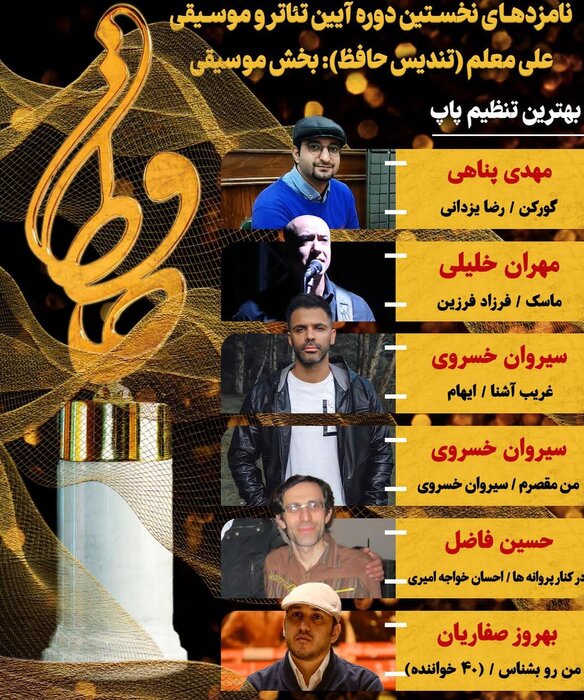 نامزدهای بخش موسیقی نخستین «تندیس حافظ» معرفی شدند