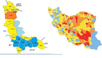 نارنجی به نقشه کرونایی آذربایجان‌غربی بازگشت