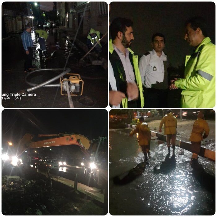 سیلاب در اسلامشهر بدون قربانی/ چند مورد آبگرفتگی منازل