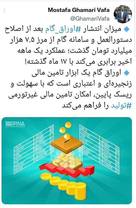 تامین مالی غیرتورمی تولید در دستور کار بانک مرکزی؛ ارزش اوراق گام در یک ماه از ۷۵۰۰ میلیارد تومان گذشت