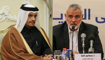 هنیه در تماس با وزیر خارجه قطر : حمله به غزه با اهداف پنهان و بهانه واهی صورت گرفت 