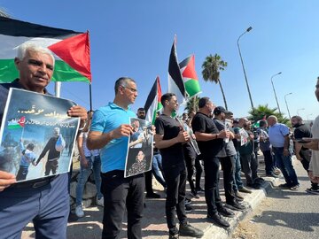 برگزاری تظاهرات در اراضی اشغالی علیه حملات رژیم صهیونیستی به غزه + فیلم