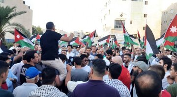 تجمع اعتراضی مردم اردن علیه حملات صهیونیست‌ها به غزه